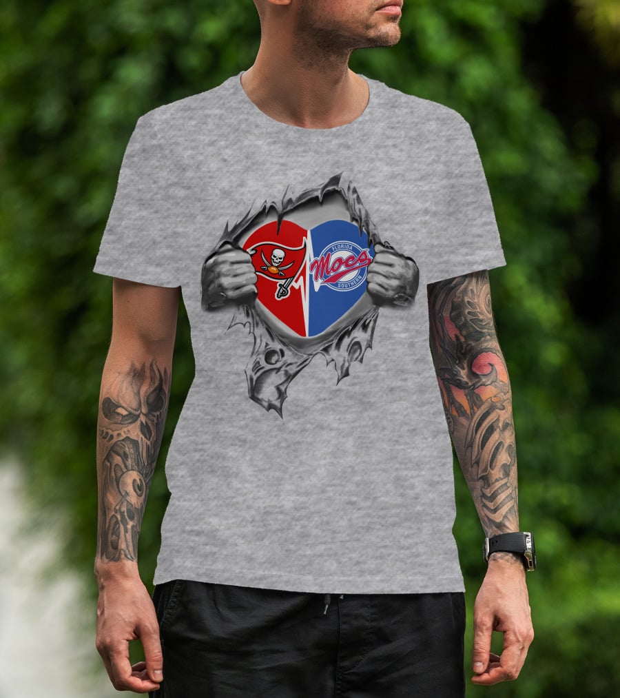 Tampa Bay Buccaneers Florida Southern Mocs Heart T-Shirt