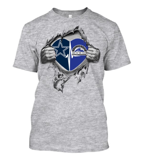 Dallas Cowboys Colorado Rockies Heart T-Shirt