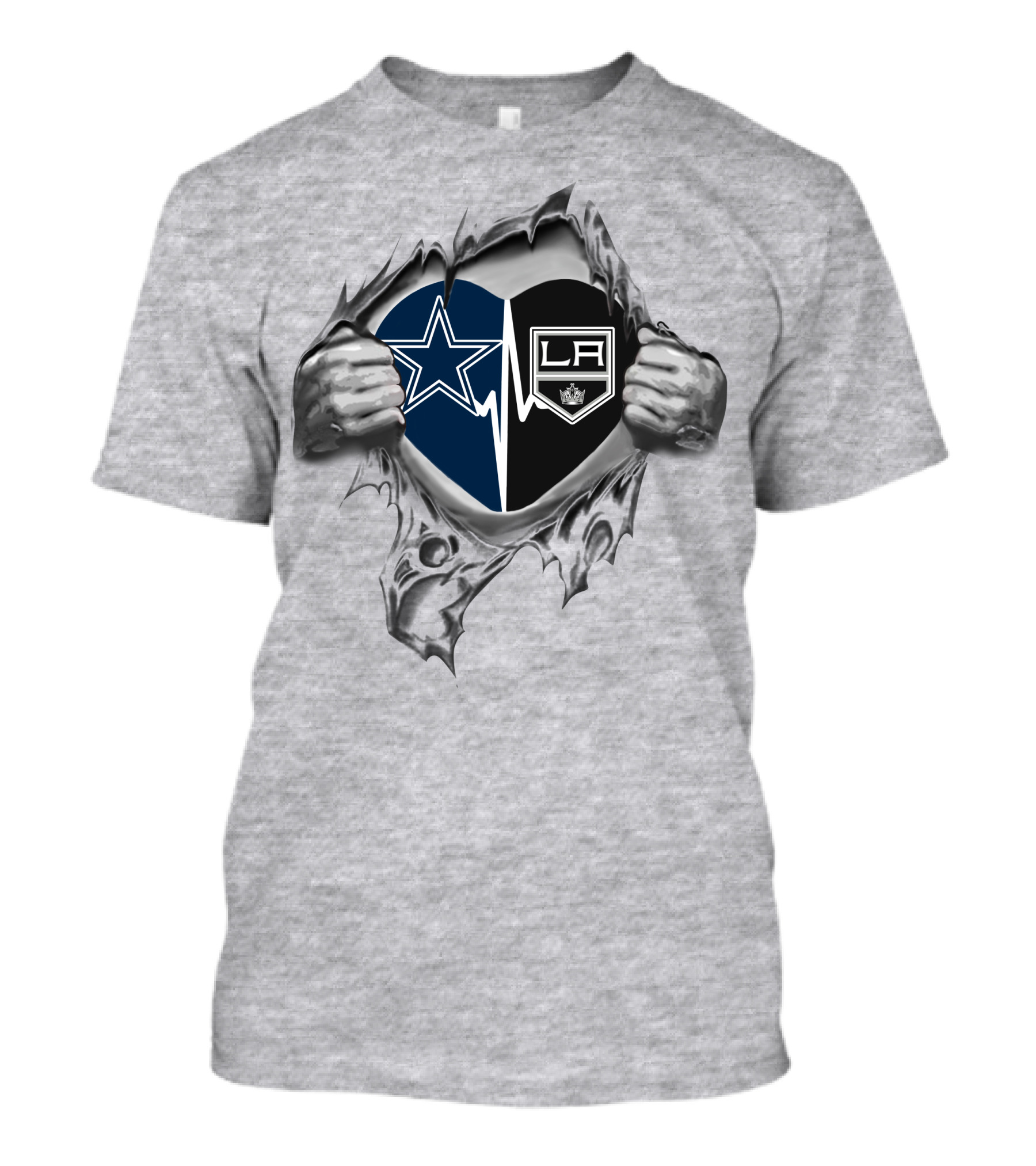 Cowboys Los Angeles Kings Heart Logo Combo T-Shirt