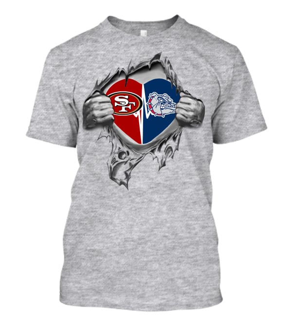 49ers Sf Logo Gonzaga Bulldogs Heart T-Shirt