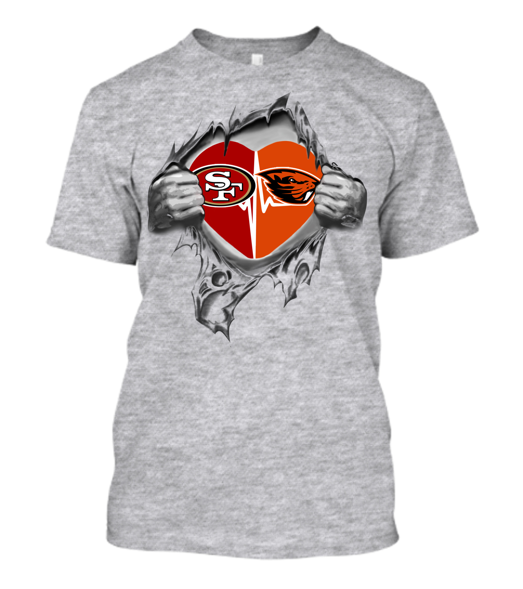 49ers Oregon State Beavers Heart Design It's In My Heart T-Shirt