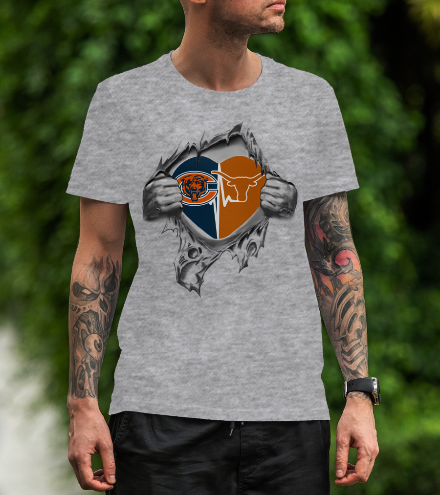 Bears And Texas Longhorns Heart T-Shirt