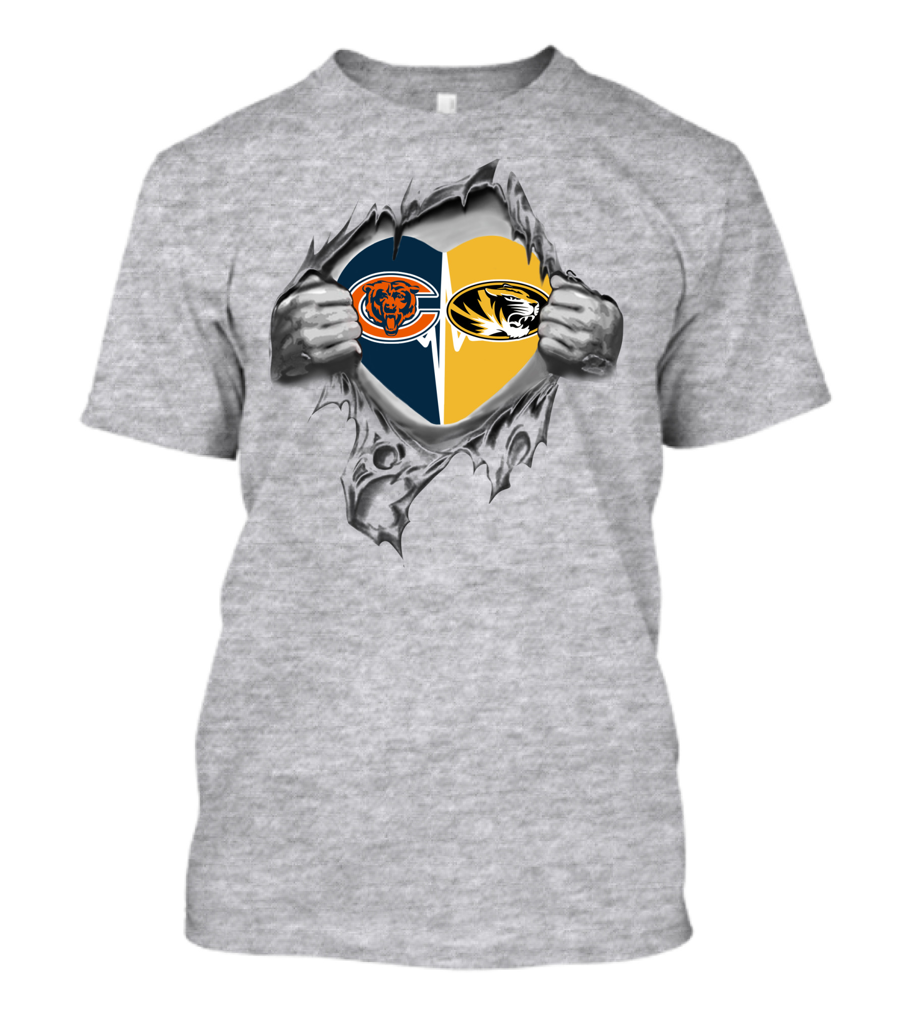 Chicago Bears Missouri Tigers Heart T-Shirt