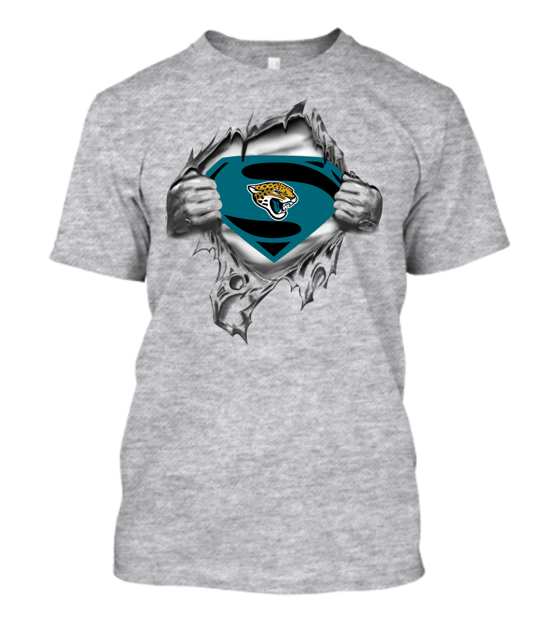 Jacksonville Jaguars Superman Logo Emblem Tear-Through T-Shirt
