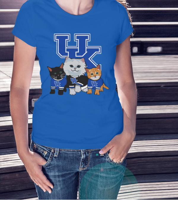 Kentucky Wildcats UK Logo Cats In Team Sweaters T-Shirt