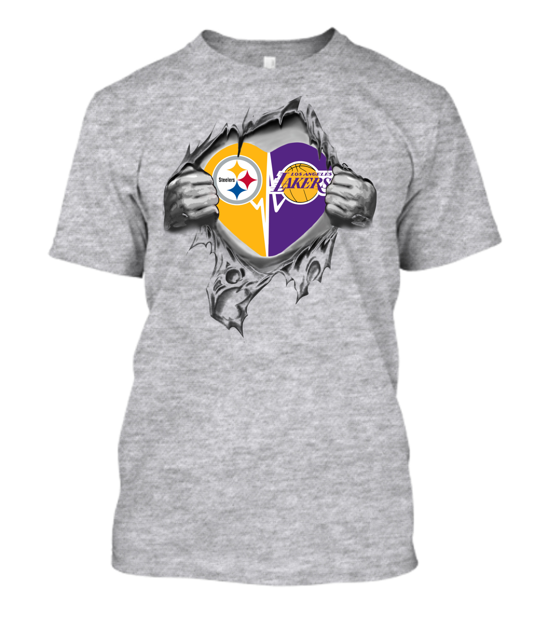 Steelers Lakers Heart Pullover T-Shirt