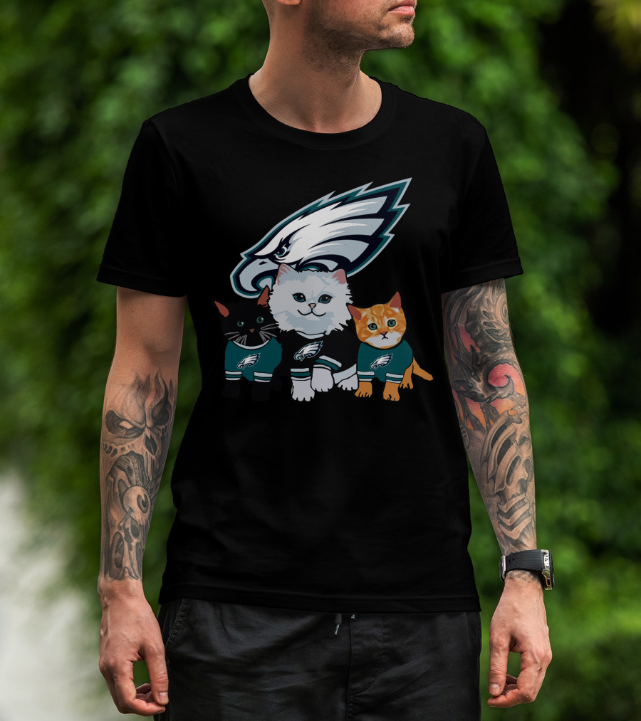 Philadelphia Eagles Cats With Team T-Shirt