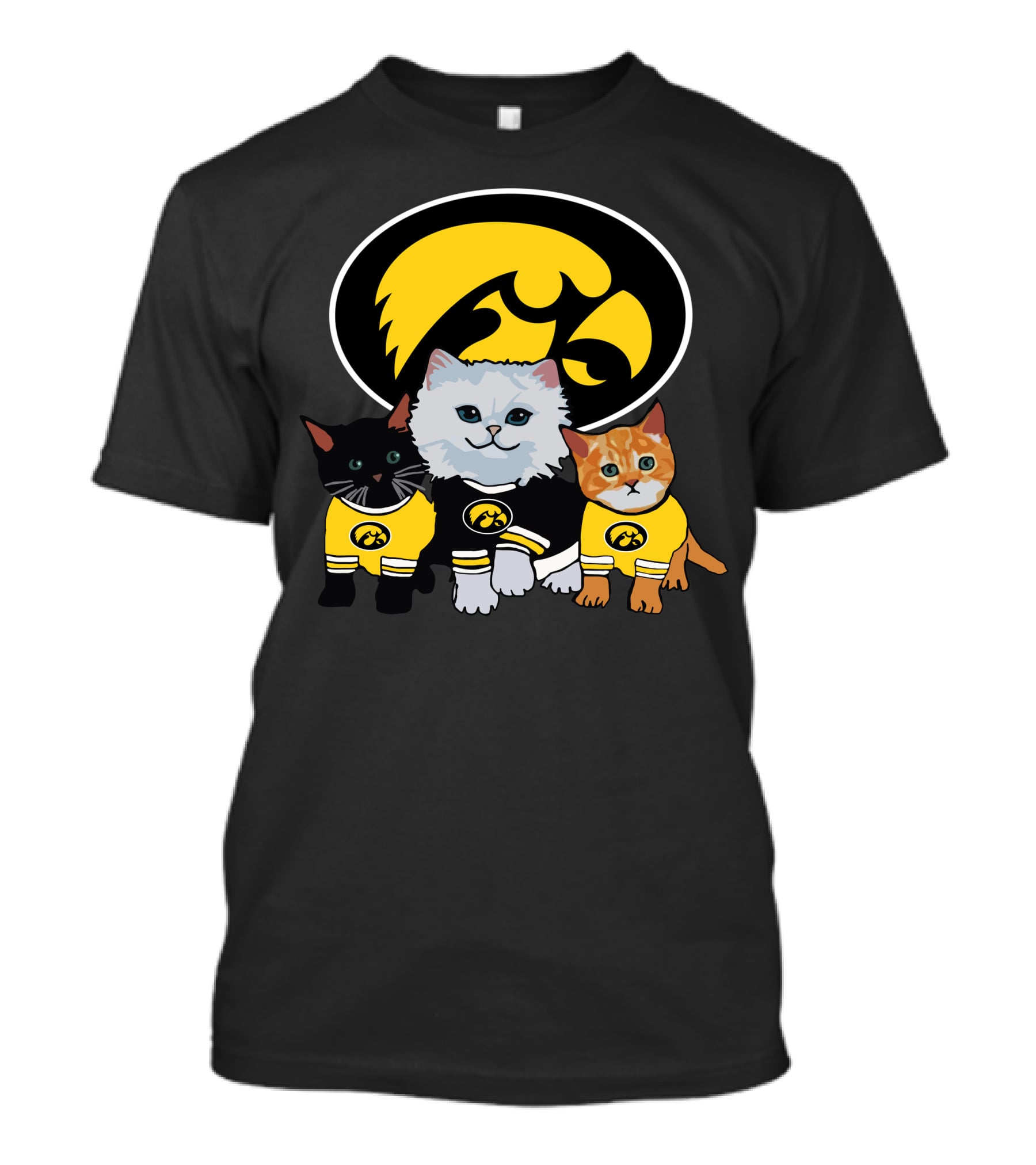 Iowa Hawkeyes Cute Cats Trio With Team T-Shirt