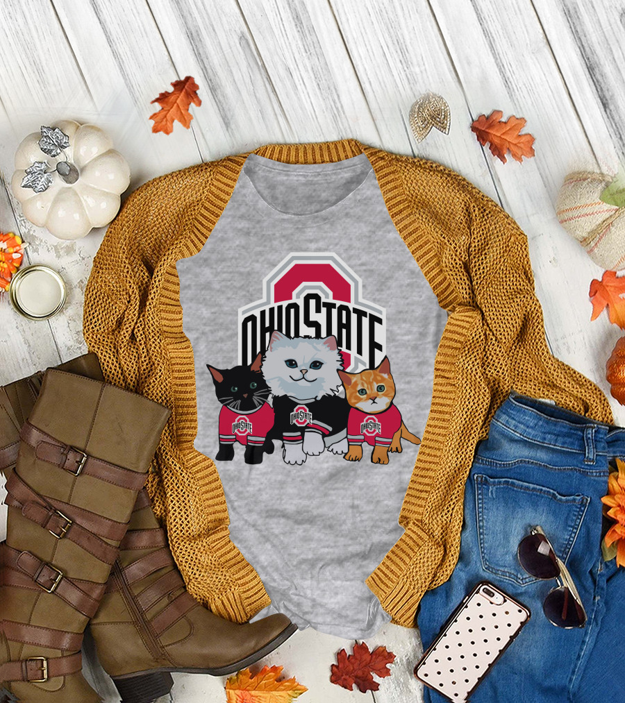 Ohio State Buckeyes Cats In Team Jerseys T-Shirt