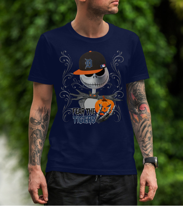 Fear The Tigers Halloween Detroit T-Shirt