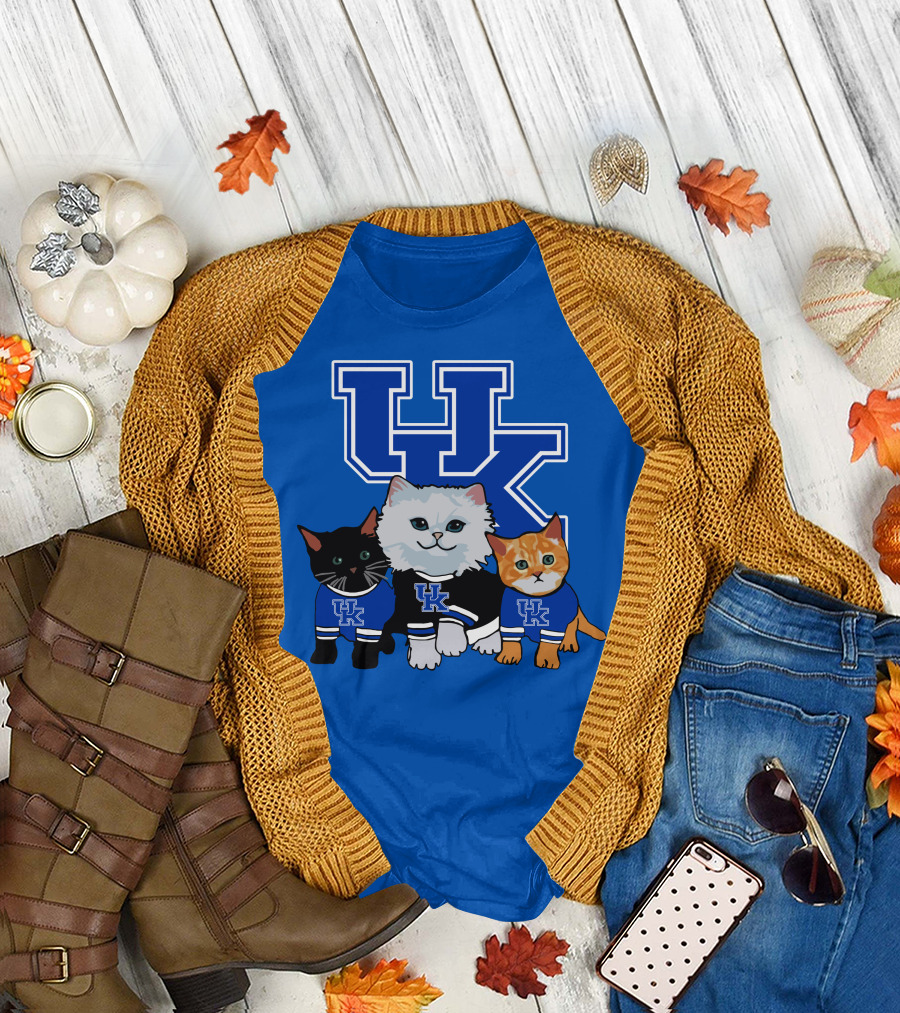 Kentucky Wildcats Cute Cats in UK Jerseys T-Shirt
