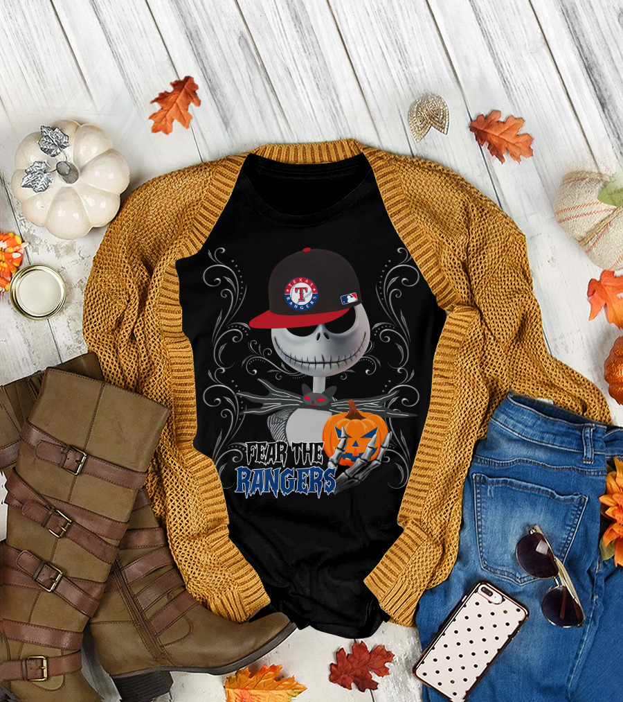 Fear The Texas Rangers Halloween Pumpkin T-Shirt