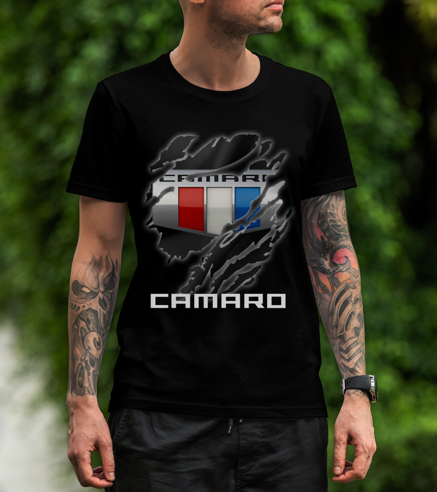 Camaro Tricolor Badge With Claw Marks T-Shirt