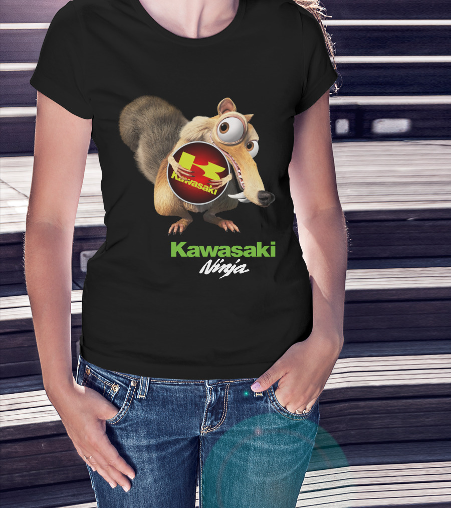 Kawasaki Ninja Ice Age Squirrel Crossover T-Shirt