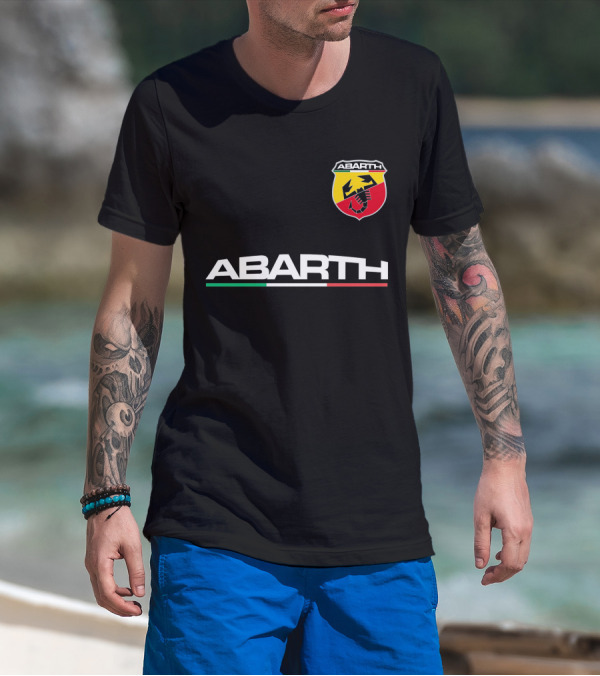 Abarth Scorpion Logo With Italian Flag Trim T-Shirt