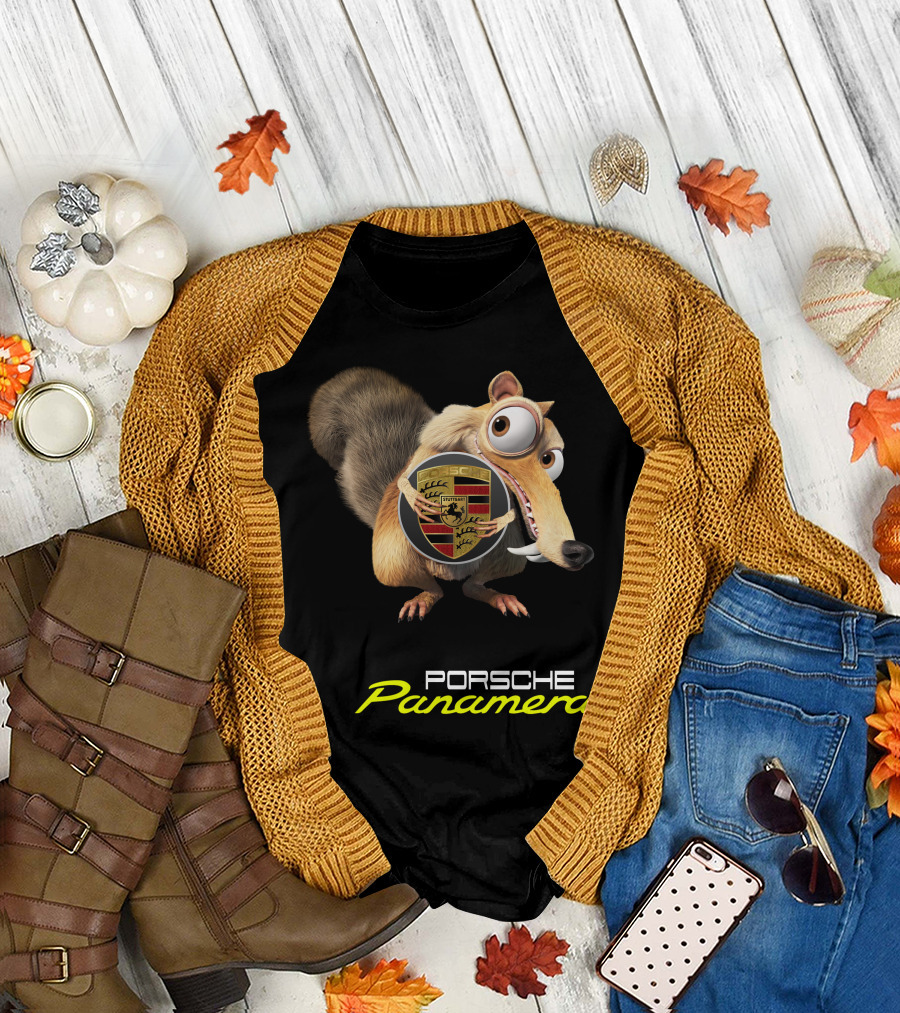 Porsche Panamera Scrat Holding Emblem T-Shirt