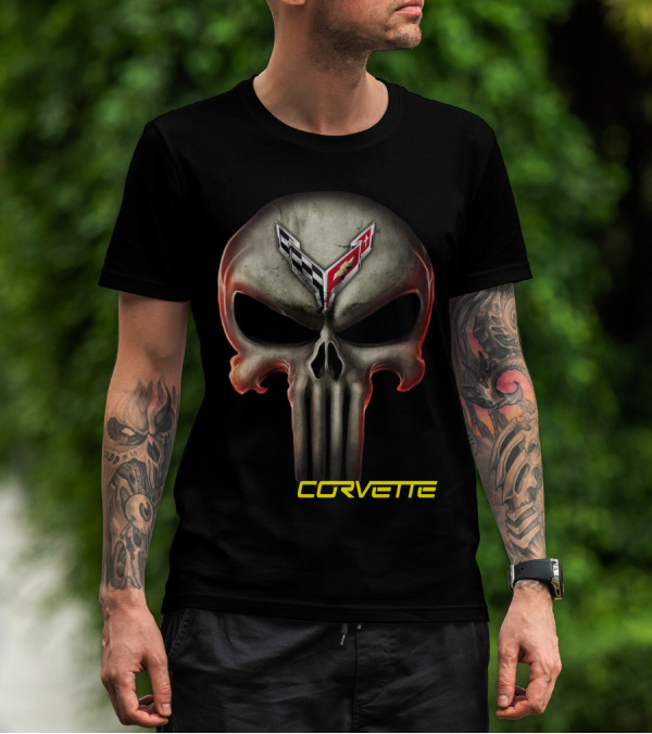 Corvette C8 Logo Skull T-Shirt