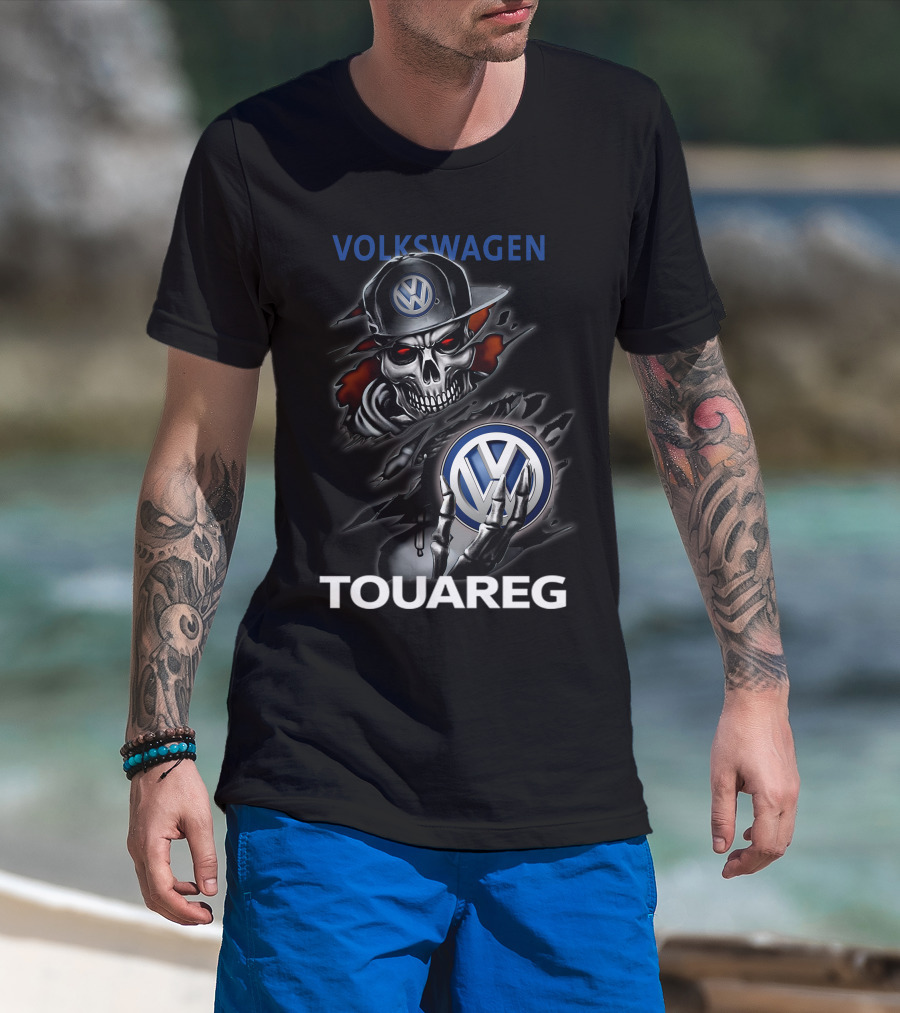 VOLKSWAGEN TOUAREG 05 Skull Logo Art Grim Reaper T-Shirt