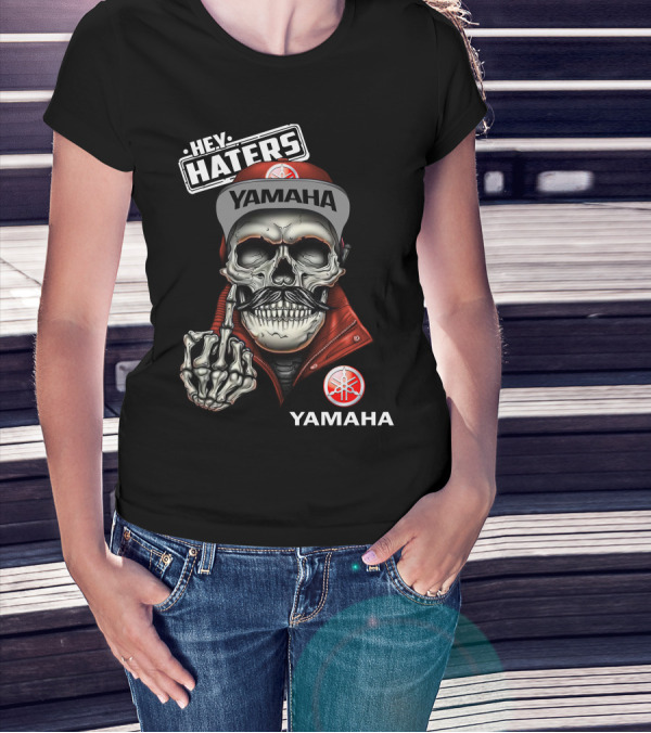 YAMAHA Hey Haters Skeleton Skull With Red Jacket And Cap T-Shirt