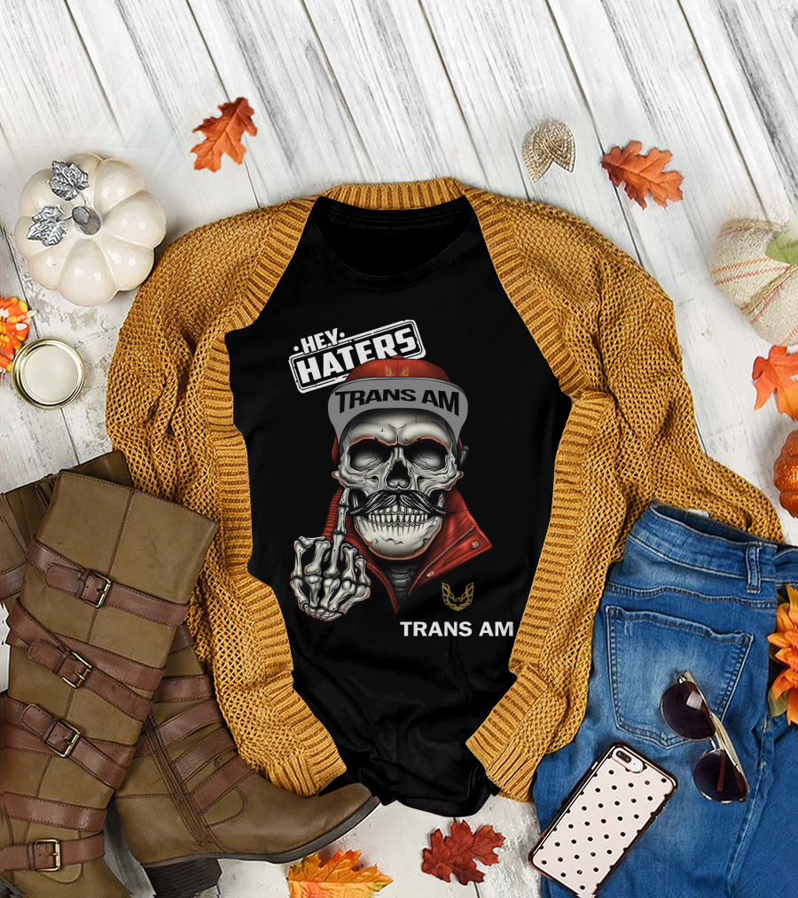 HEY HATERS TRANS AM Skull with Jacket and Cap T-Shirt