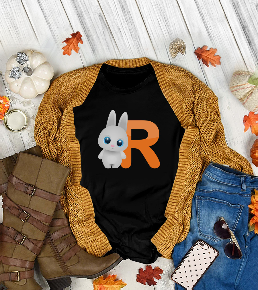 R Rabbit Animal Alphabet T-Shirt