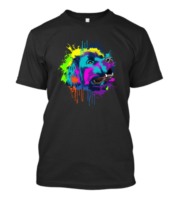 Newfoundland Dog Vibrant Splash Art Colorful T-Shirt