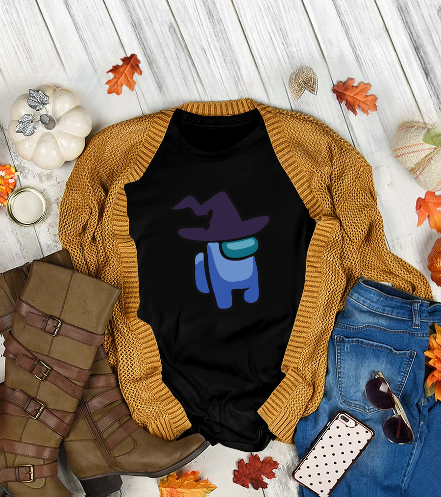 Among Us Witch Character in Hat T-Shirt