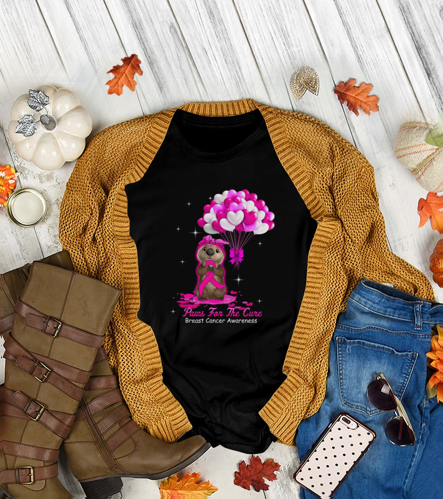 Paws For The Cure Breast Cancer Awareness Balloons T-Shirt