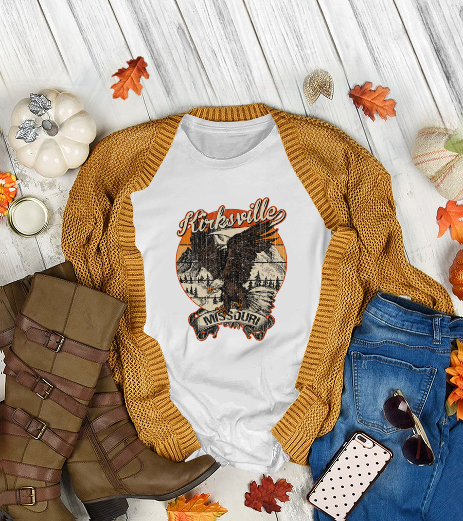 Kirksville Missouri Bald Eagle Retro Vintage Scenery T-Shirt