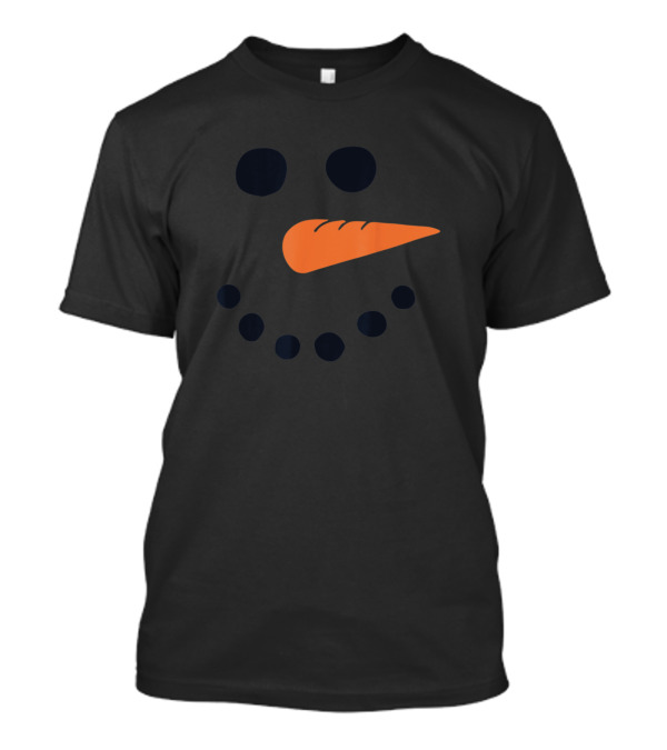 Funny Christmas Xmas Winter Snowman Face Carrot Nose T-Shirt