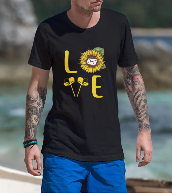 Love Mail Sunflower Letters And Mailboxes T-Shirt