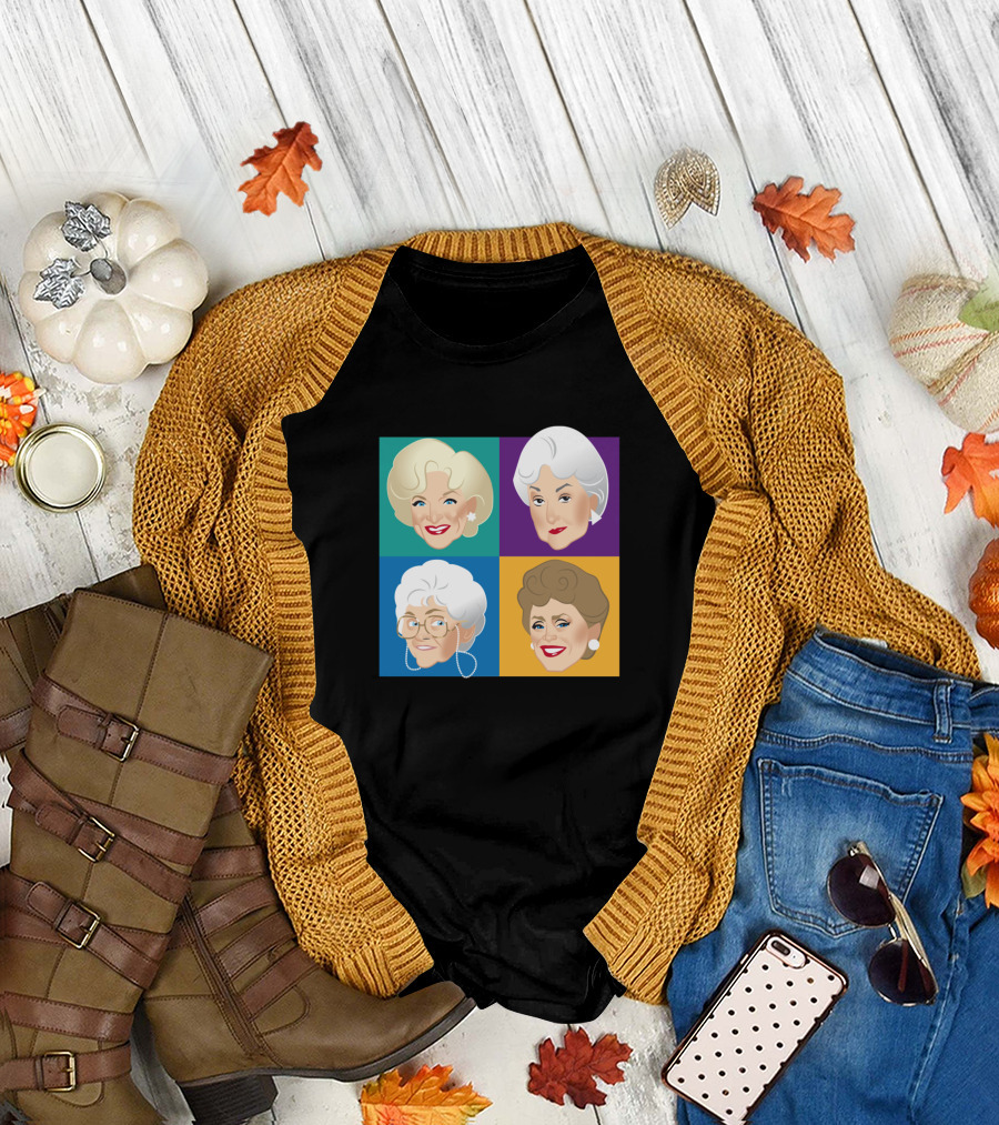 Pals Confidants Golden TV Icons Quadrants T-Shirt