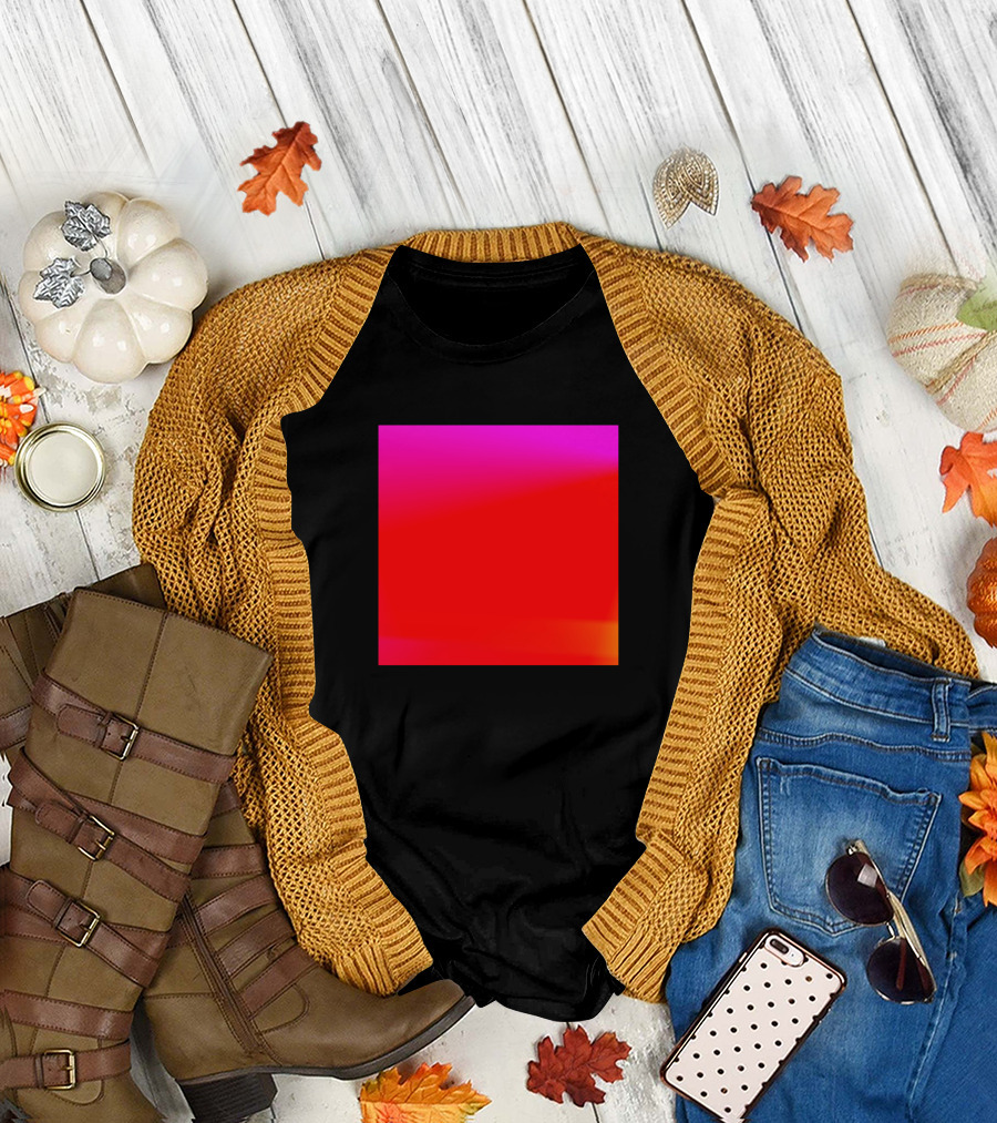 Pink Red Gradient Square T-Shirt