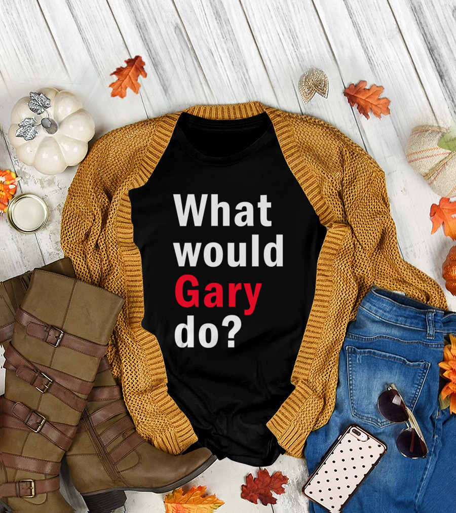 What Would Gary Do Question Text White and Red T-Shirt