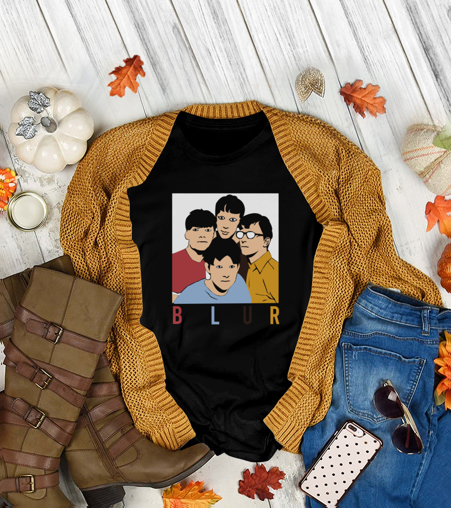 Blur Cartoon Band Members T-Shirt