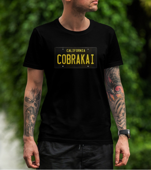 California Cobra Kai License Plate T-Shirt
