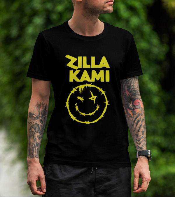 Zilla Kami Barbed Wire Smile Face T-Shirt