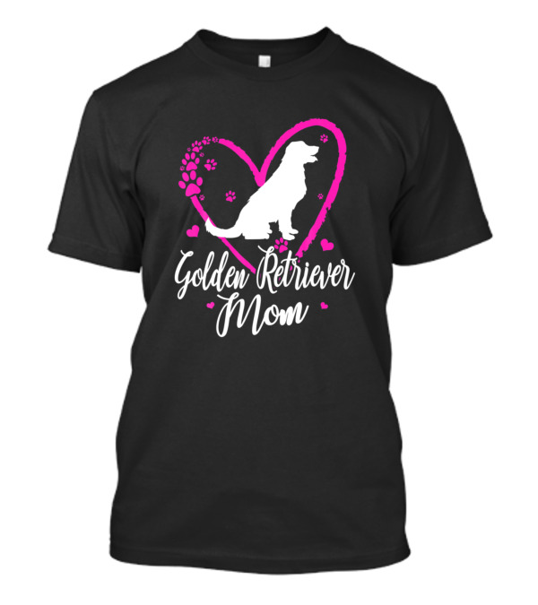 Golden Retriever Mom Heart Pawprint T-Shirt