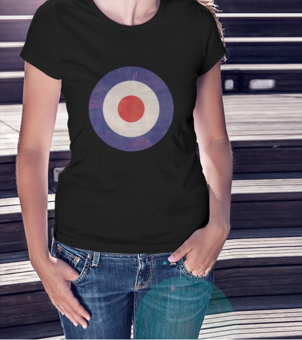 Mod Target Roundel With Vintage Distressed Look T-Shirt