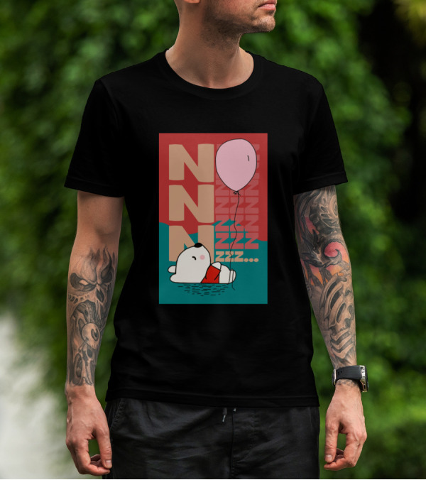 NNN ZZZ Little Cute Bear Sleeping With Balloons Zzzz Snoozin T-Shirt