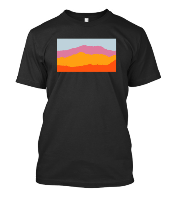 Gradient Mountain Range Landscape In Vibrant Colors T-Shirt
