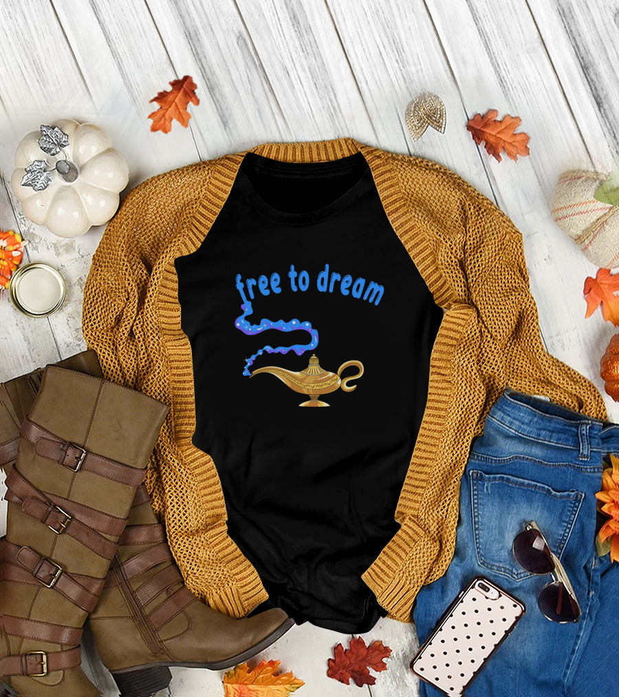 Free to Dream Magic Lamp Wish Come True Dreamer T-Shirt