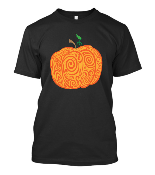Doodle Pumpkin Orange Swirl T-Shirt