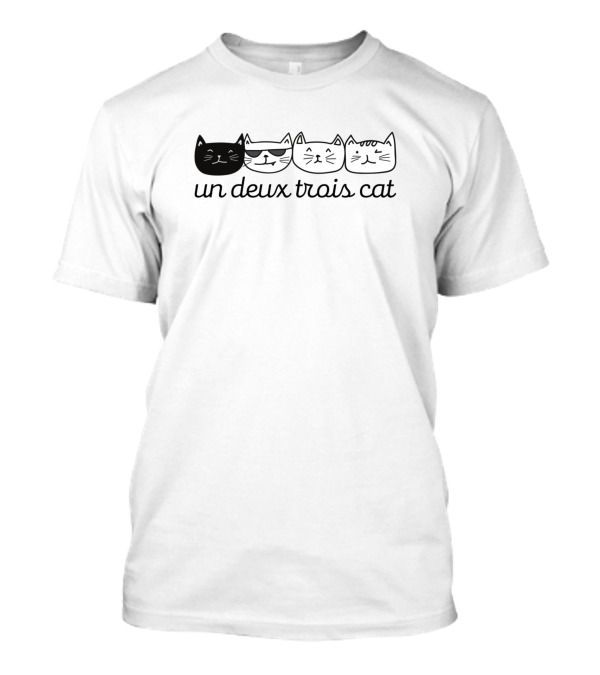 Un Deux Trois Cat Cute Cat Faces With French Numbers T-Shirt