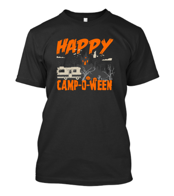 Happy Camp-O-Ween Camper Halloween Witching Hour Pumpkin T-Shirt