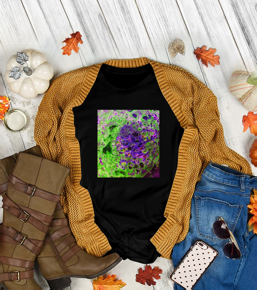 Lava Neon Green and Purple Abstract T-Shirt