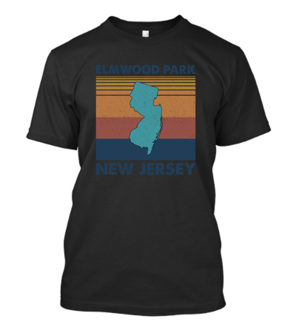 Elmwood Park New Jersey Retro State Outline T-Shirt