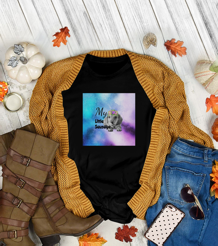 My Little Sausage Dachshund Puppy Watercolor T-Shirt