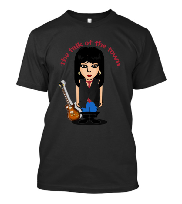 The Talk Of The Town Cartoon Character With Electric Guitar T-Shirt
