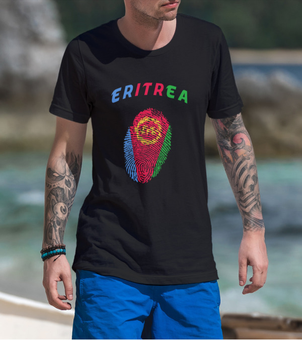 Eritrea Fingerprint Flag Colors T-Shirt